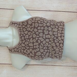 Pink Cheetah Print Racerback Contour Seamless Sports Bra Medium Nwt